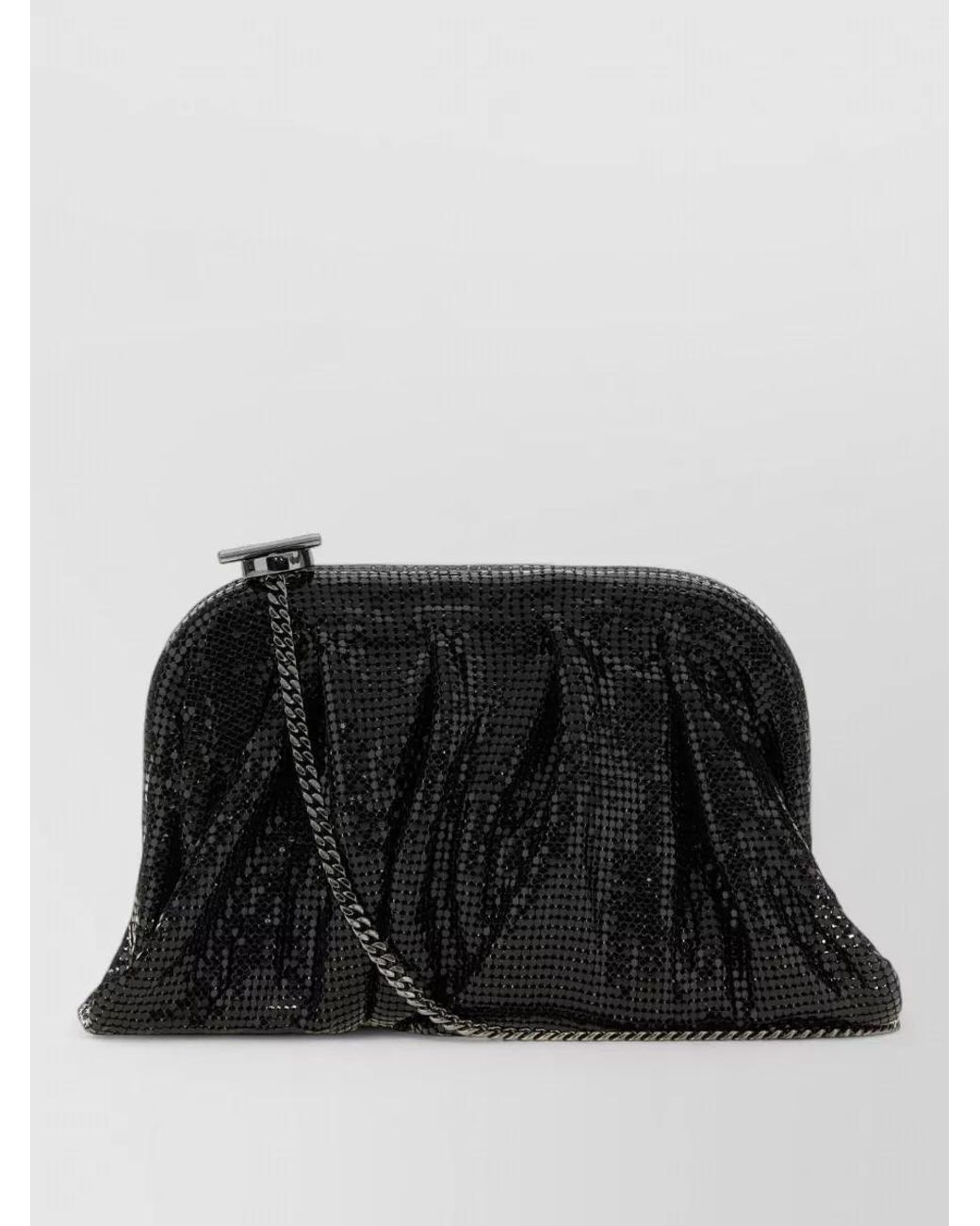 Benedetta Bruzziches Black Embellished Fabric Clutch Bag
