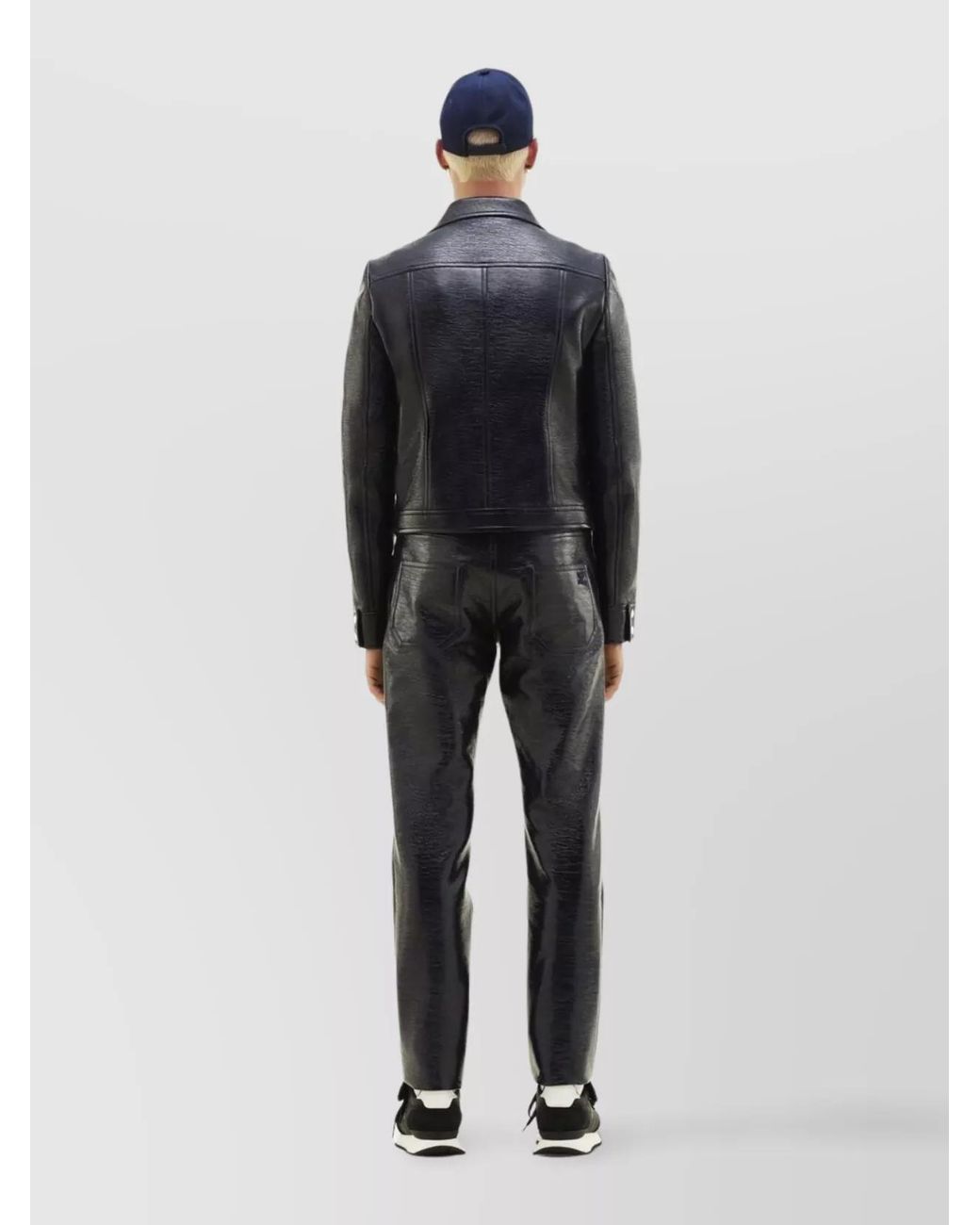 Courreges Blue Faux-Leather Jacket for men