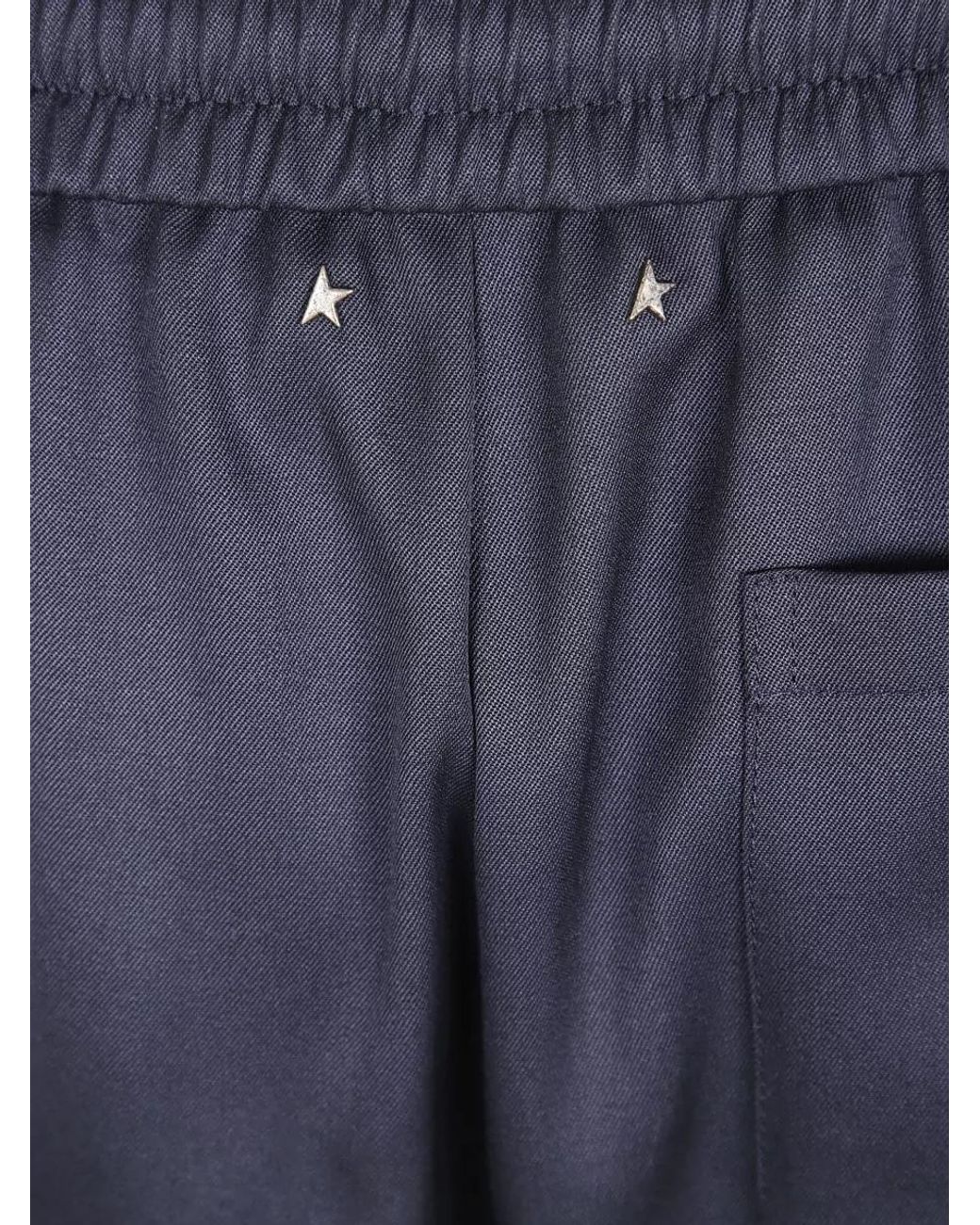 Golden Goose Deluxe Brand Blue Virgin Wool Lennon Jogging Trousers for men
