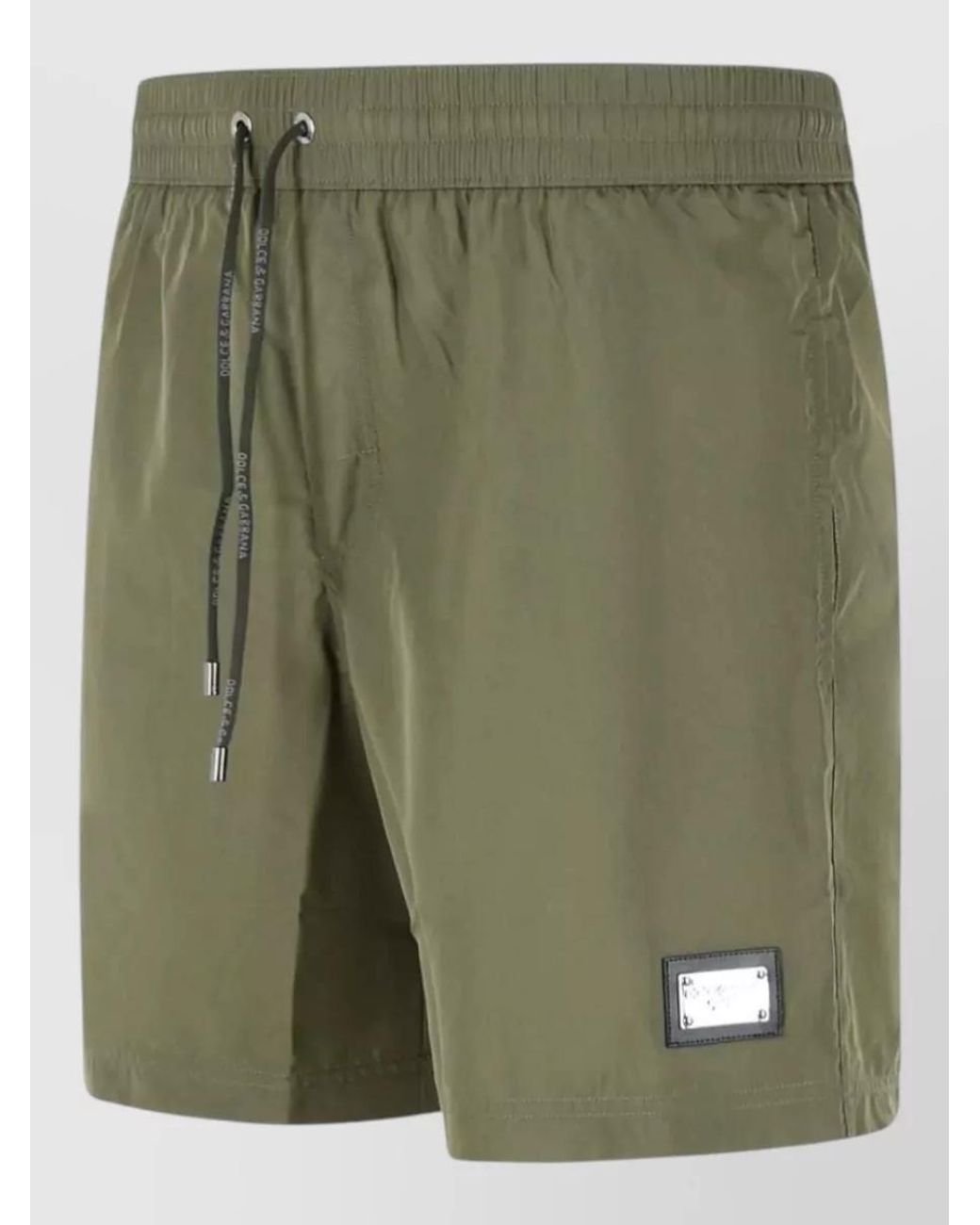 Dolce & Gabbana Green Logo-Appliqué Swim Shorts for men