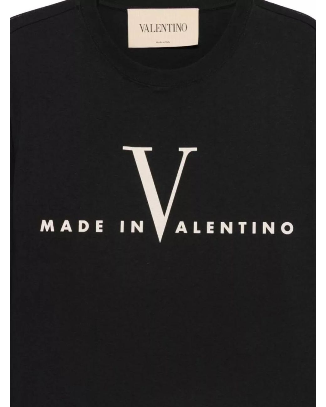 Valentino Black Logo-Print Cotton Long-Sleeve T-Shirt for men