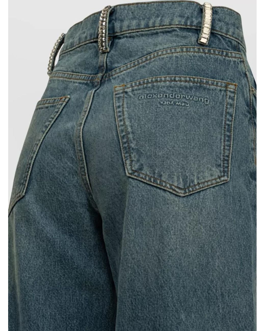 Alexander Wang Green Wide-Leg Denim Jeans
