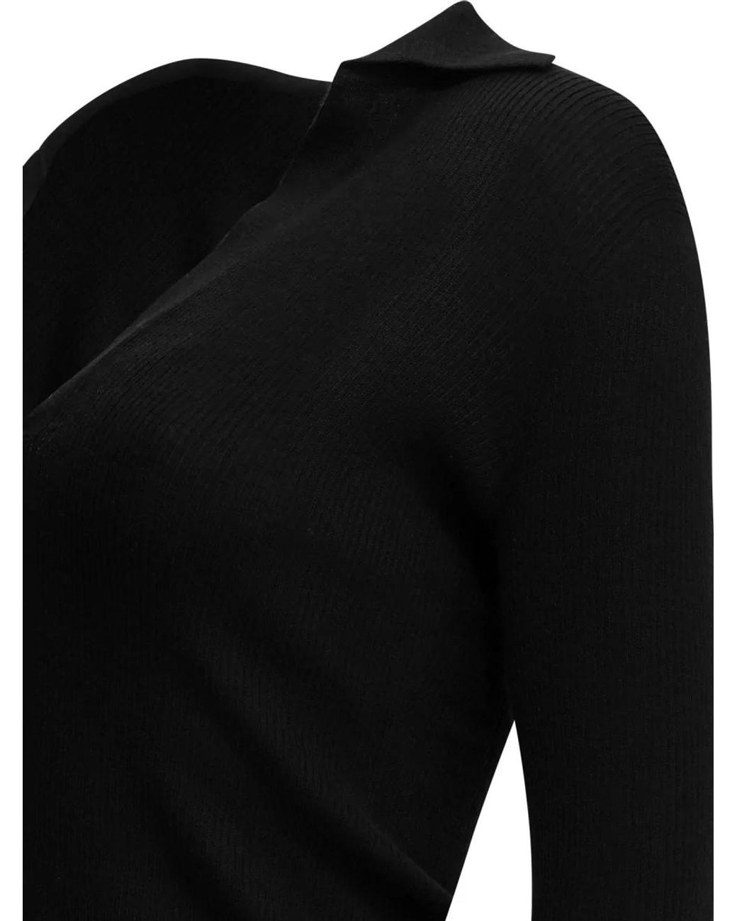 Max Mara Black Cashmere Polo Sweatshirt