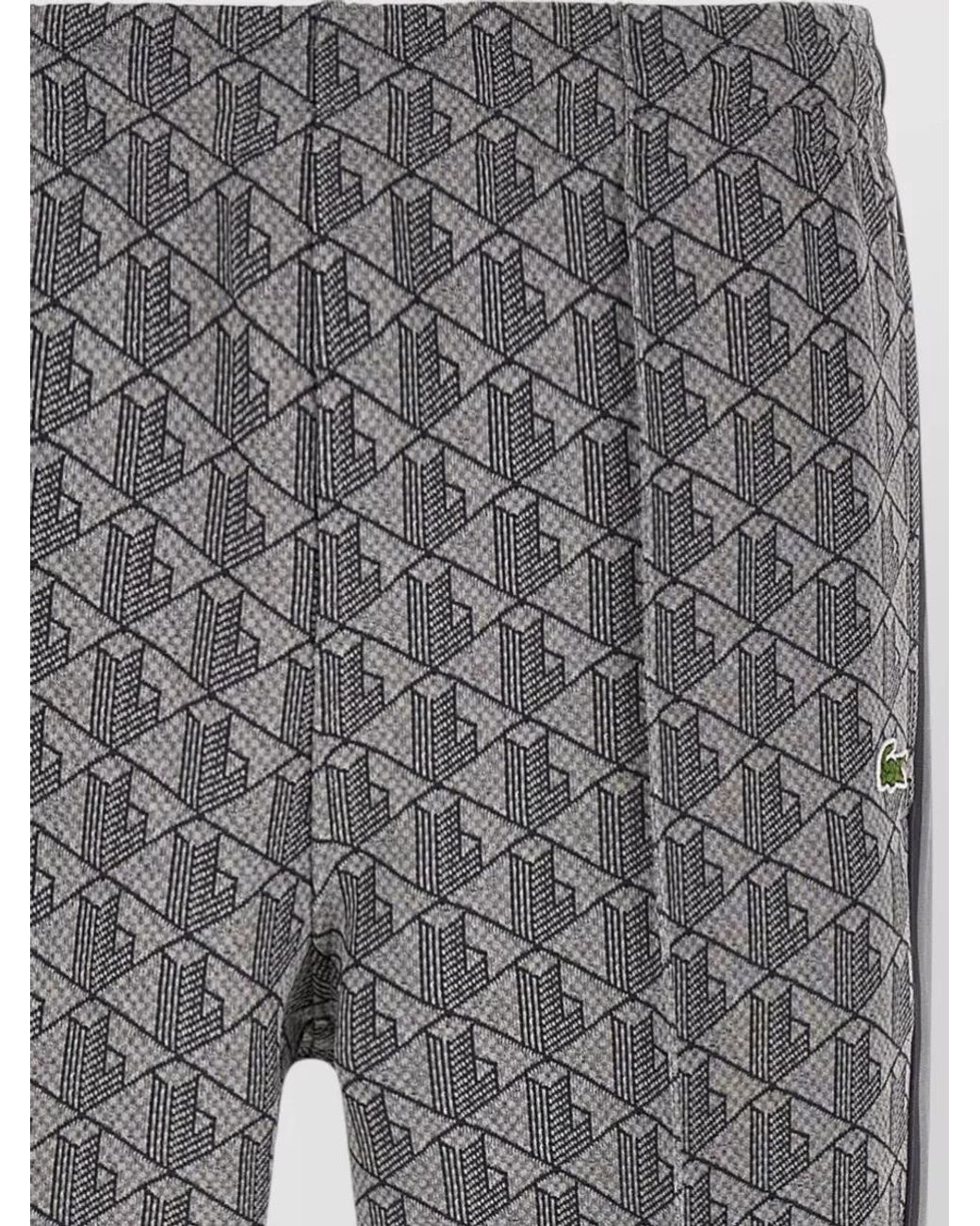 Lacoste Gray Jacquard Logo-Print Straight-Leg Track Pants for men