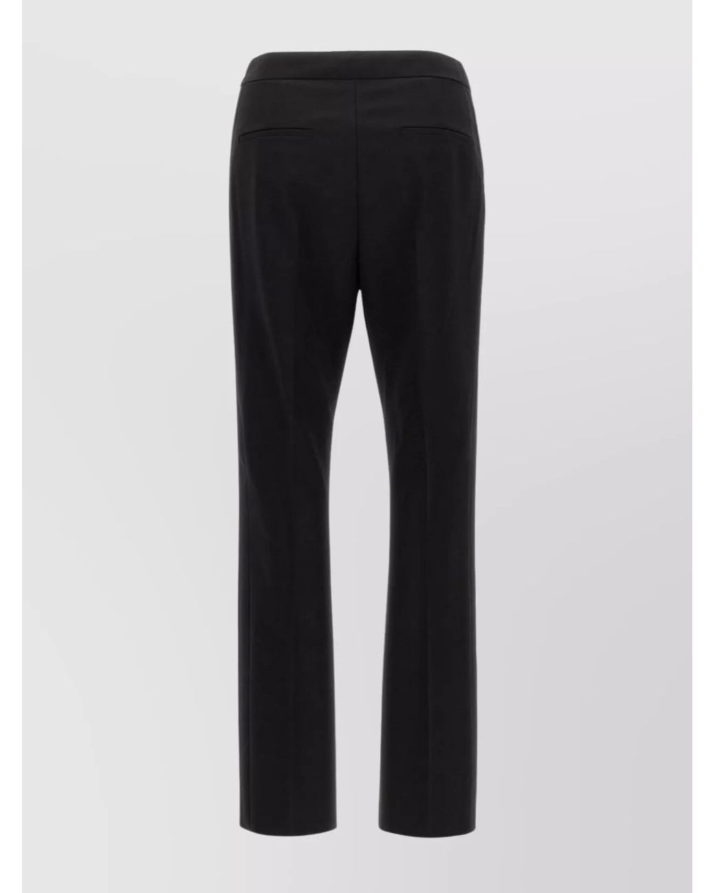 Max Mara Black Wool Straight-Leg Tailored Trousers