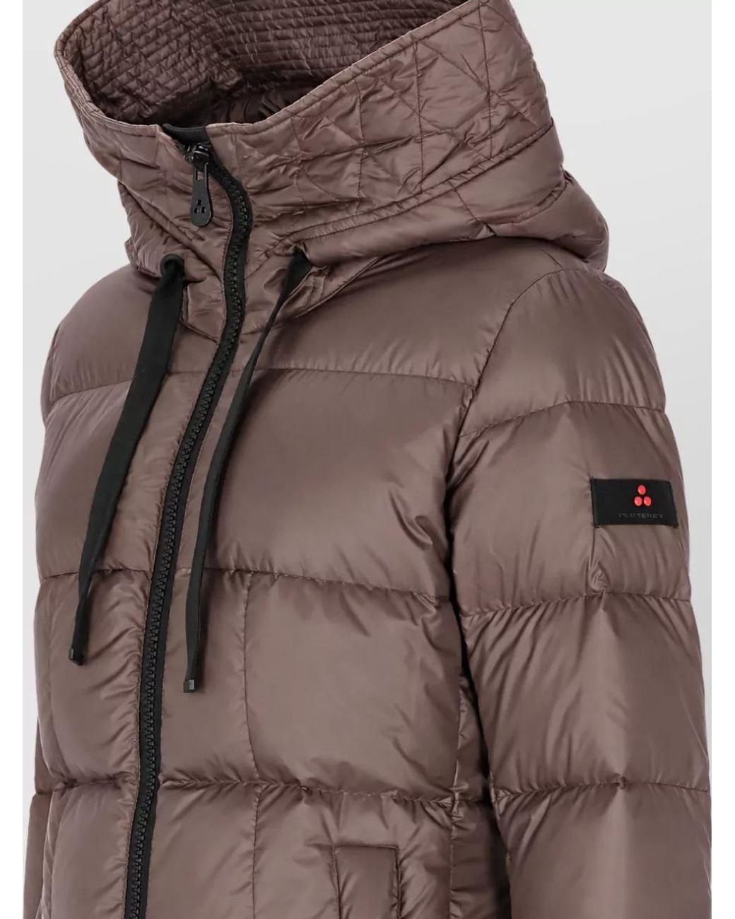 Peuterey Brown Nunki Hooded Quilted Long Down Jacket
