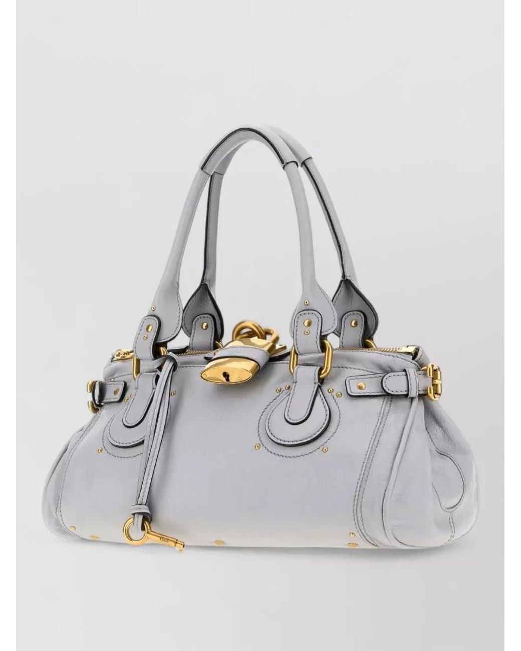 Chloé Gray Paddington Leather Clutch Bag