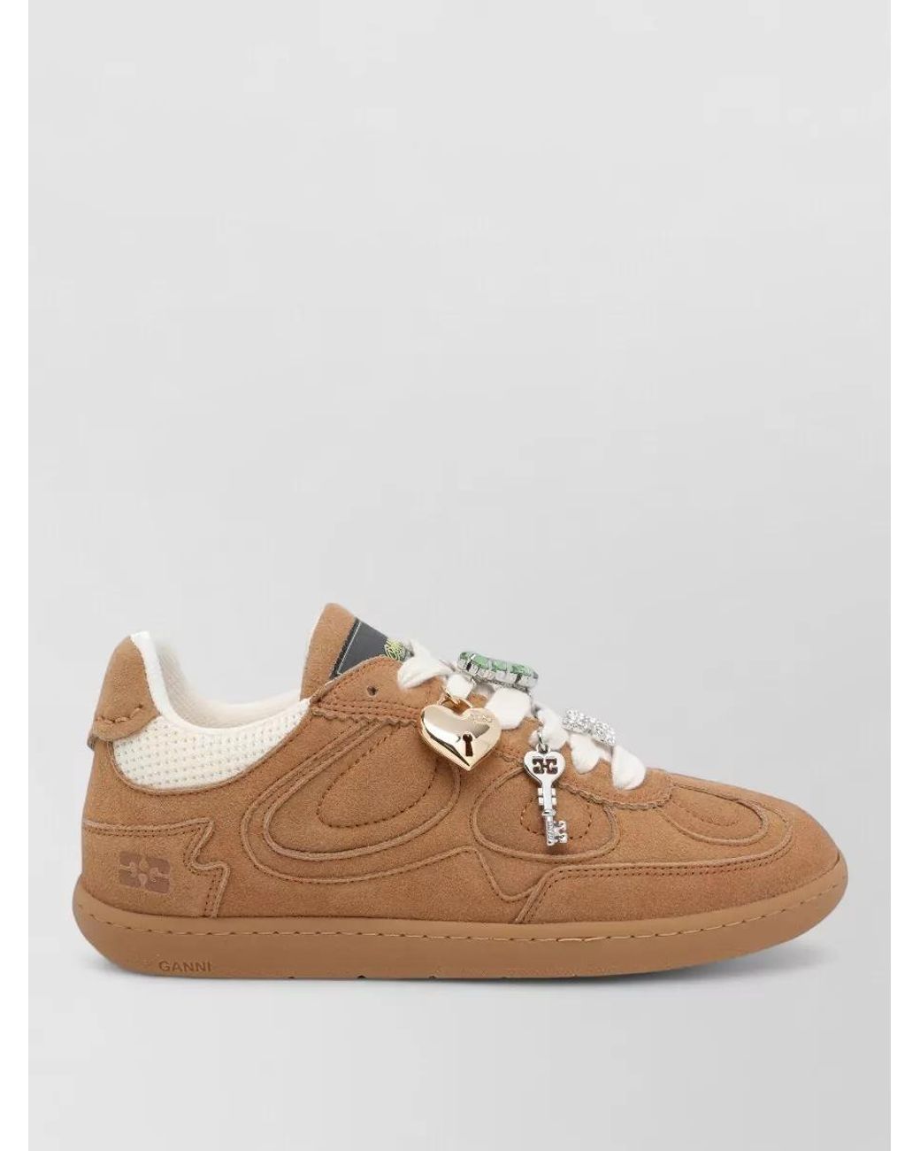 Ganni Pink Suede Leather Low-Top Sneakers