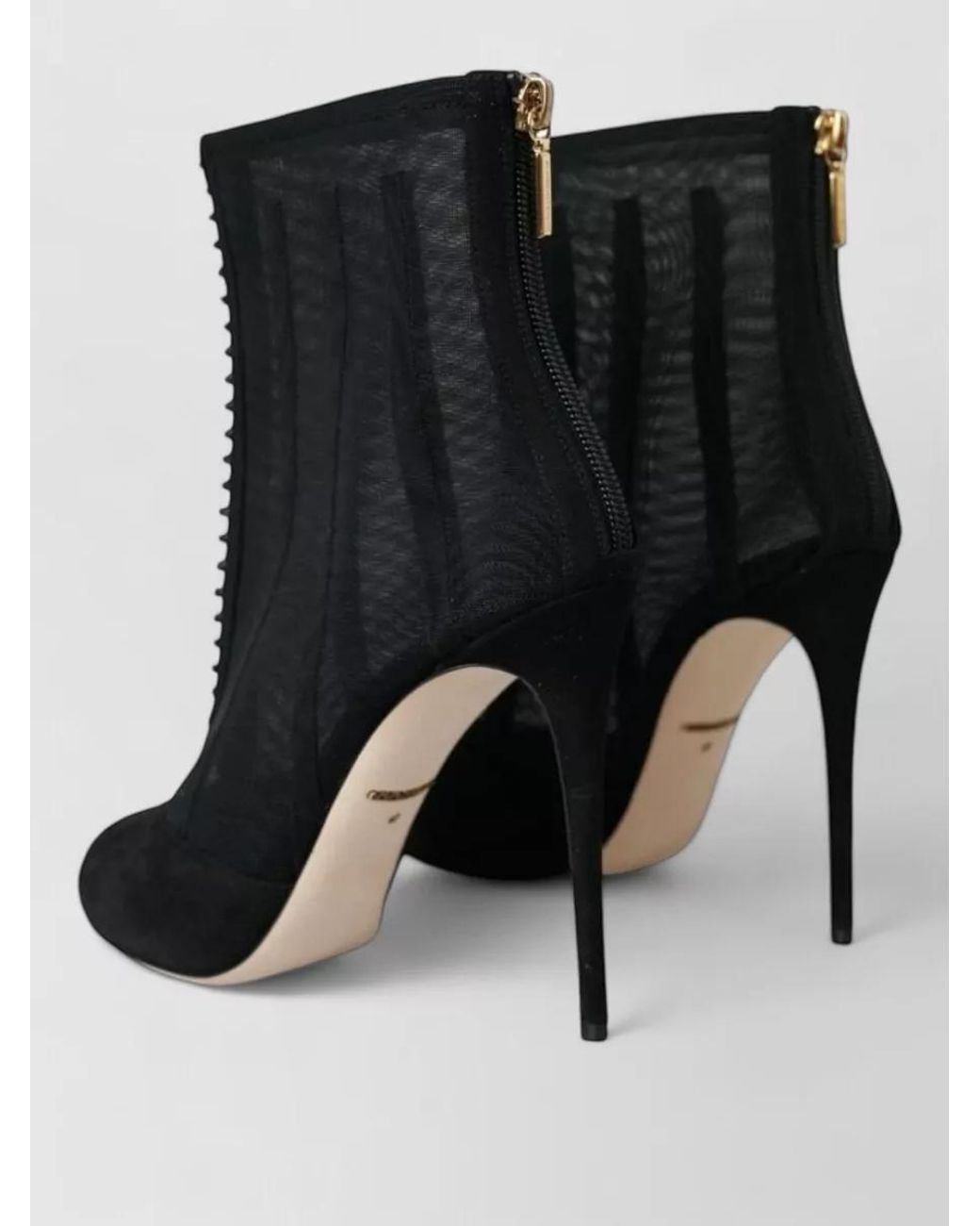 Dolce & Gabbana Black Mesh Ankle Boots