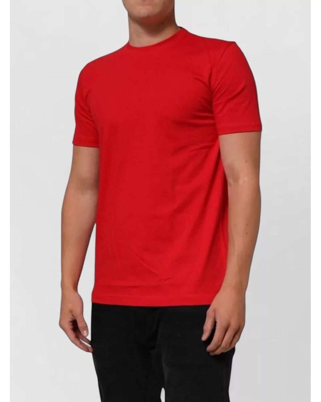 Dolce & Gabbana Red Cotton Crew Neck Short Sleeve T-Shirt for men