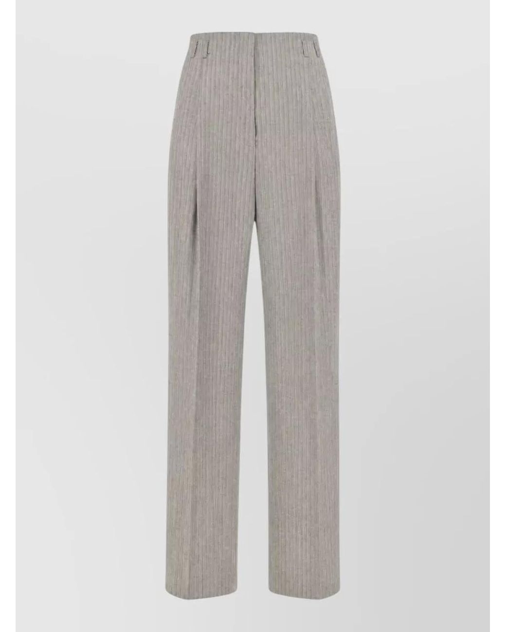 Alberta Ferretti Gray Embroidered Suit Trousers