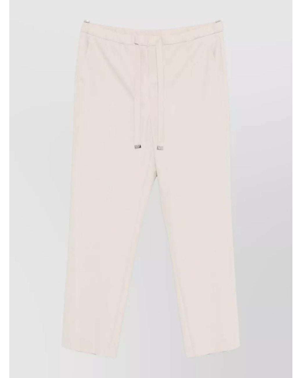Max Mara Natural Virgin Wool Cropped Straight-Leg Trousers