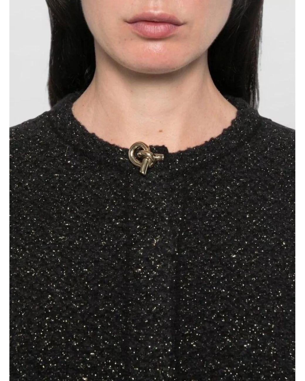 Fabiana Filippi Black Bouclé-Knit Cashmere-Blend Cardigan