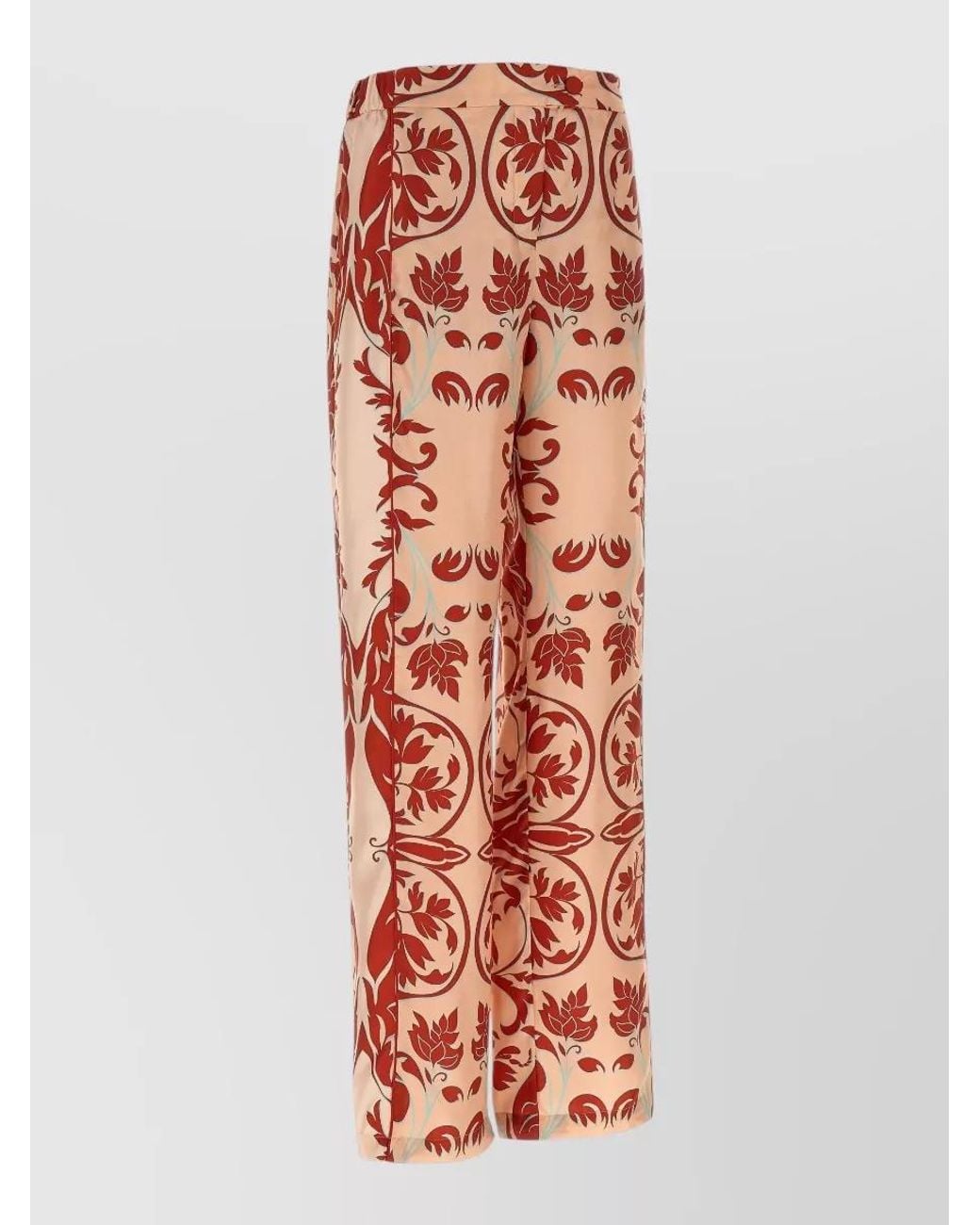 F.R.S For Restless Sleepers White Silk Printed Straight-Leg Trousers