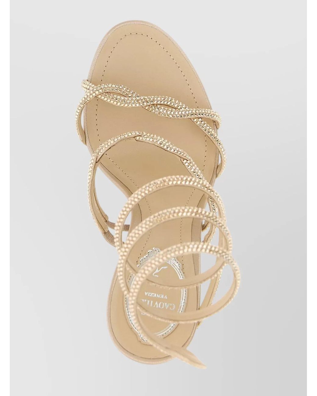 Rene Caovilla Natural Satin Braid Cleo Sandals