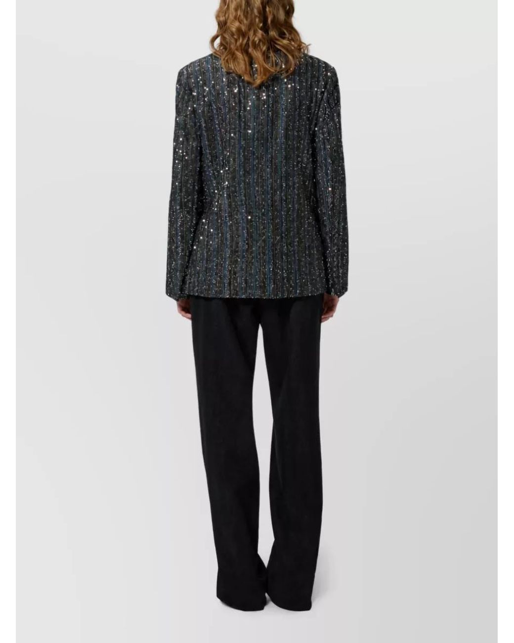 Missoni Black Striped Sequin Bomber Jacket