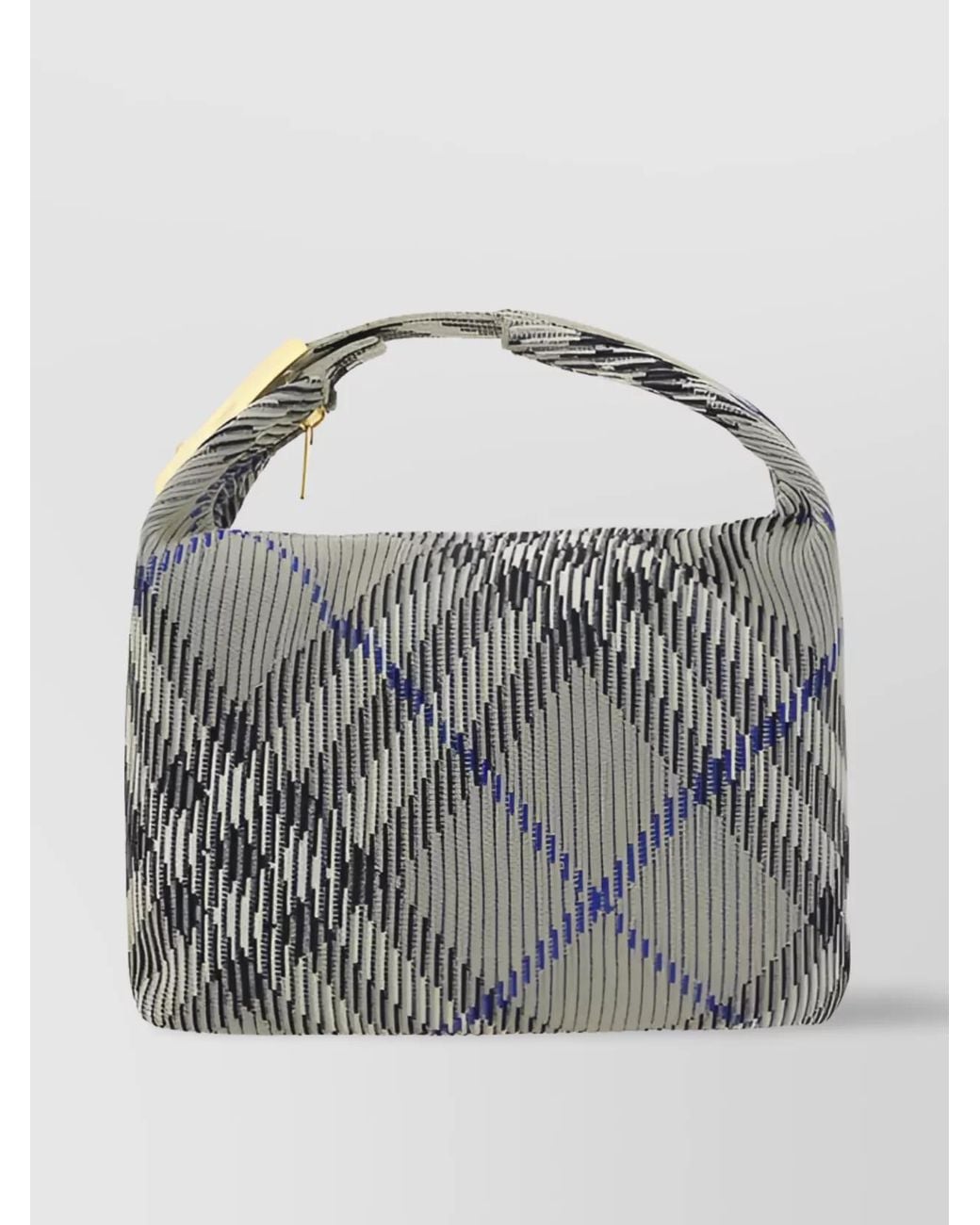 Burberry Gray Medium Check Nylon Mini Bag