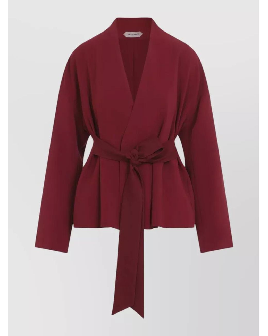 Alberta Ferretti Red Wrap Cady Suit Jacket