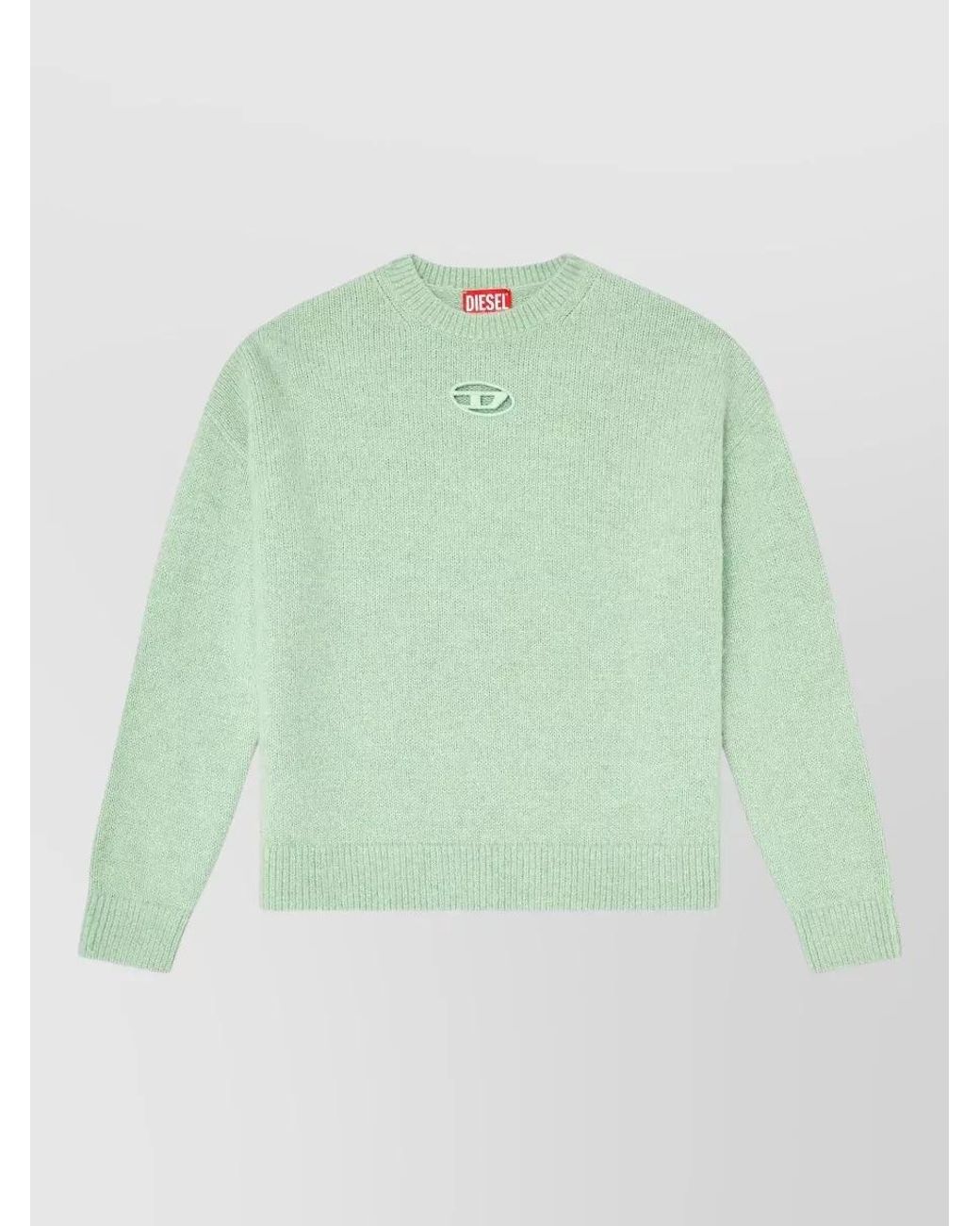DIESEL Green Wool-Blend Cutout Sweatshirt