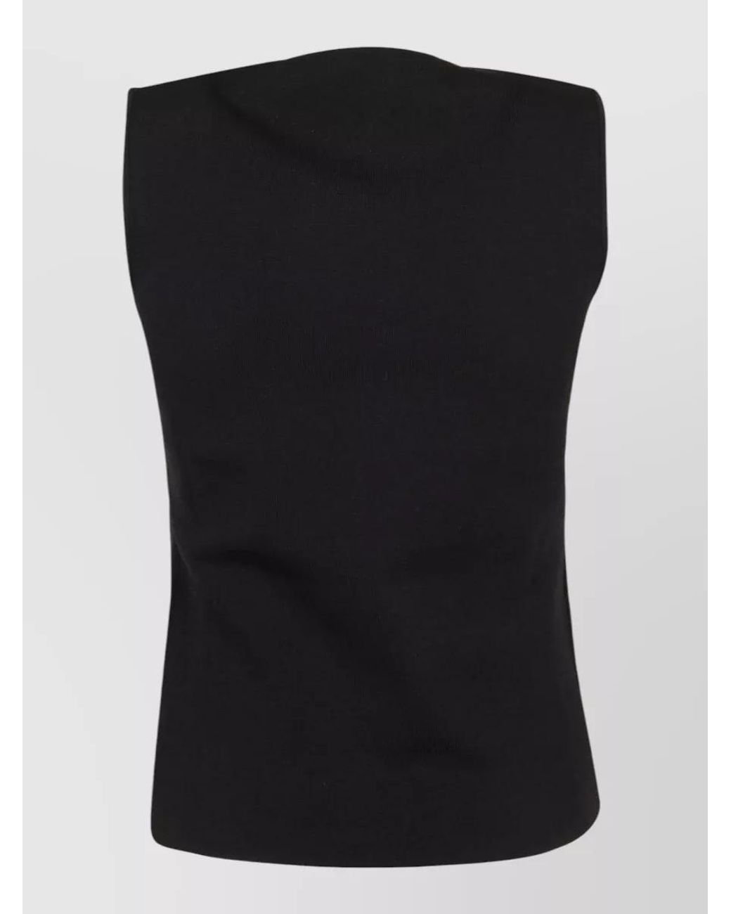 P.A.R.O.S.H. Black Sleeveless Crew Neck Knitted Top