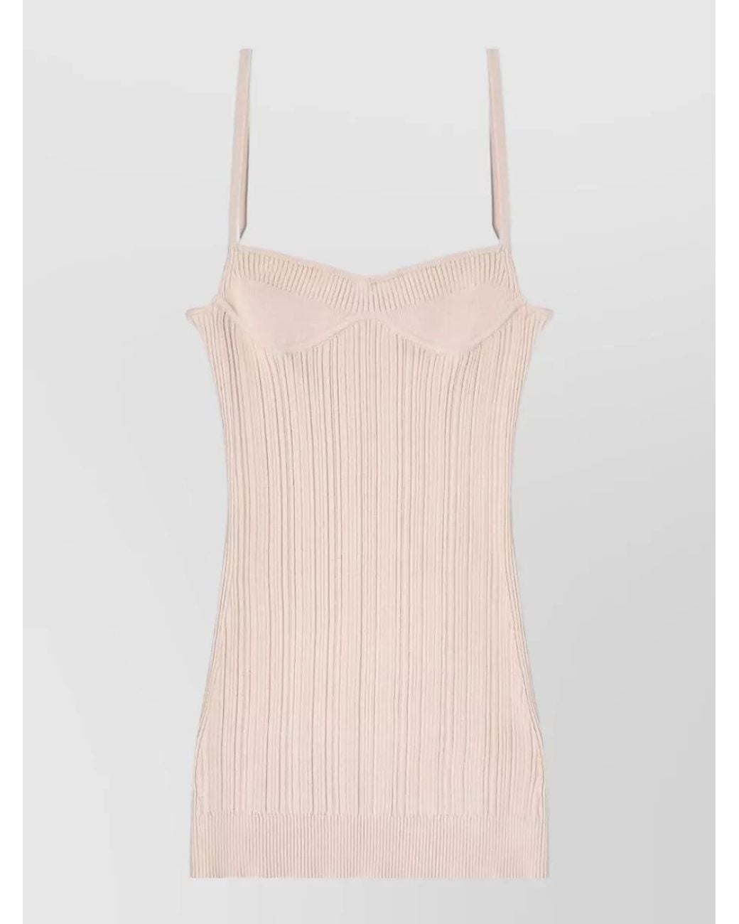 DIESEL Natural Ribbed Knit Slim-Fit Knee-Length Tank Dress