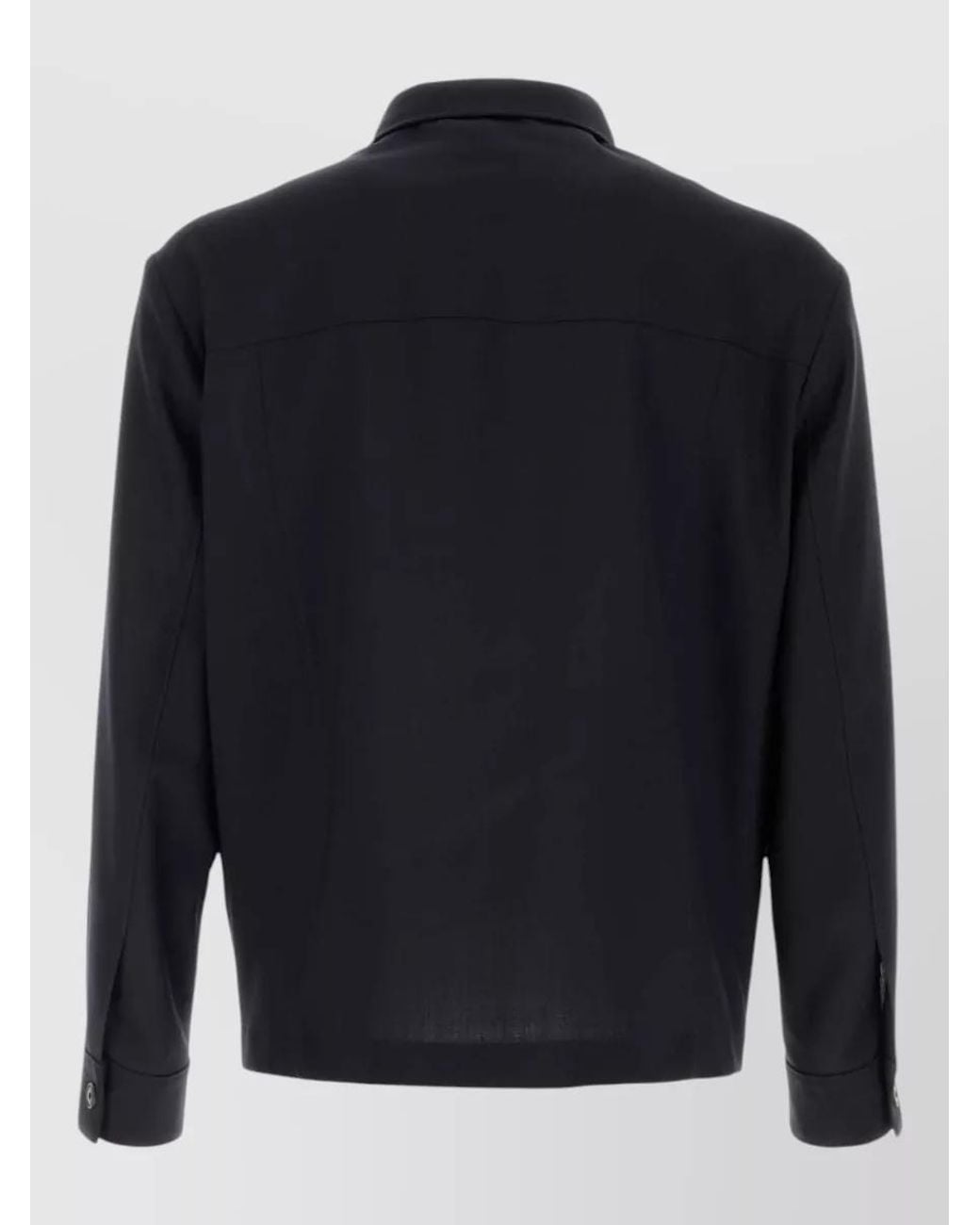 Boss Blue Virgin Wool Single-Breasted Coat for men