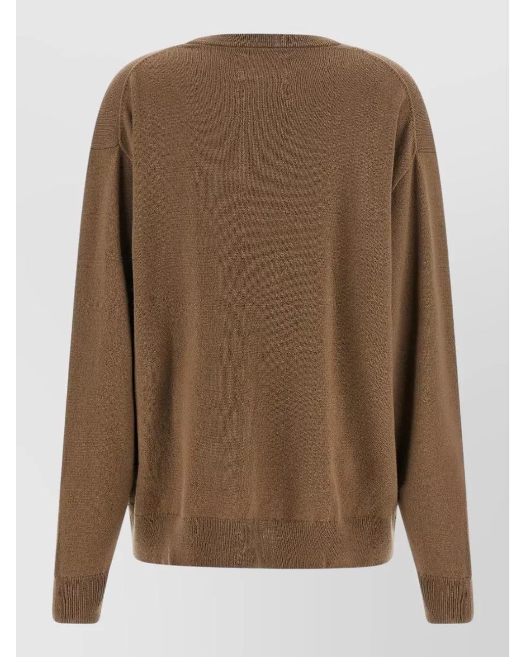 Extreme Cashmere Brown Cashmere Relaxed-Fit Ribbed Crew-Neck Sweater