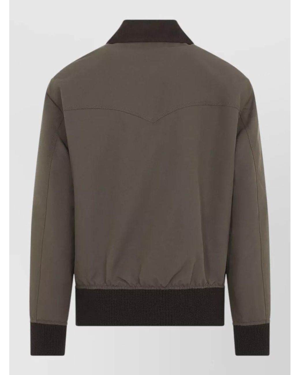Prada Gray Quilted Corduroy Collar Padded Jacket for men