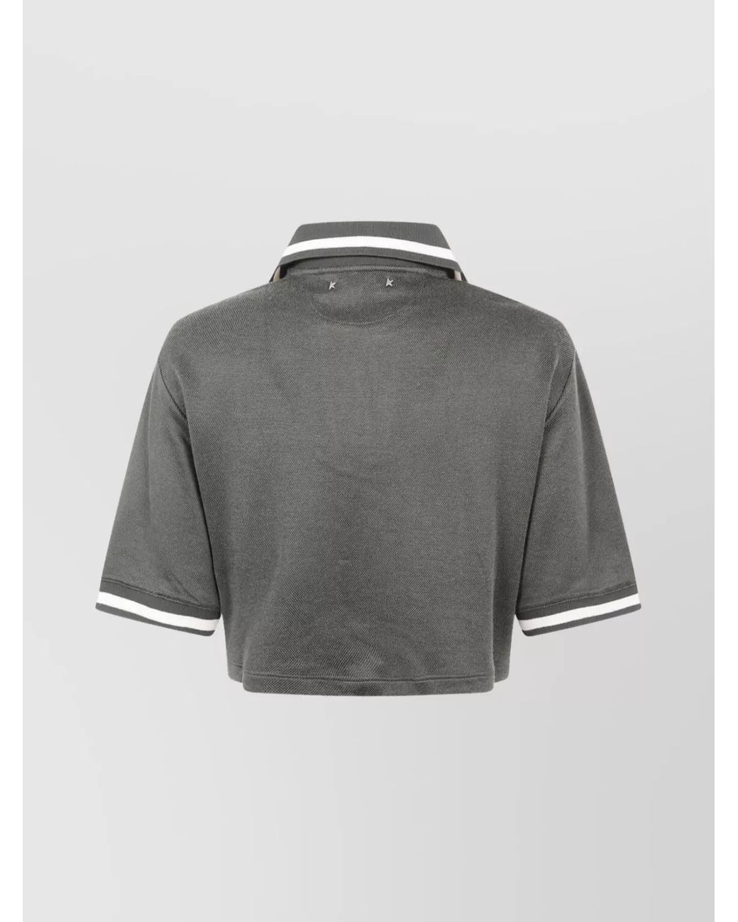Golden Goose Deluxe Brand Gray Cropped Polo Shirt