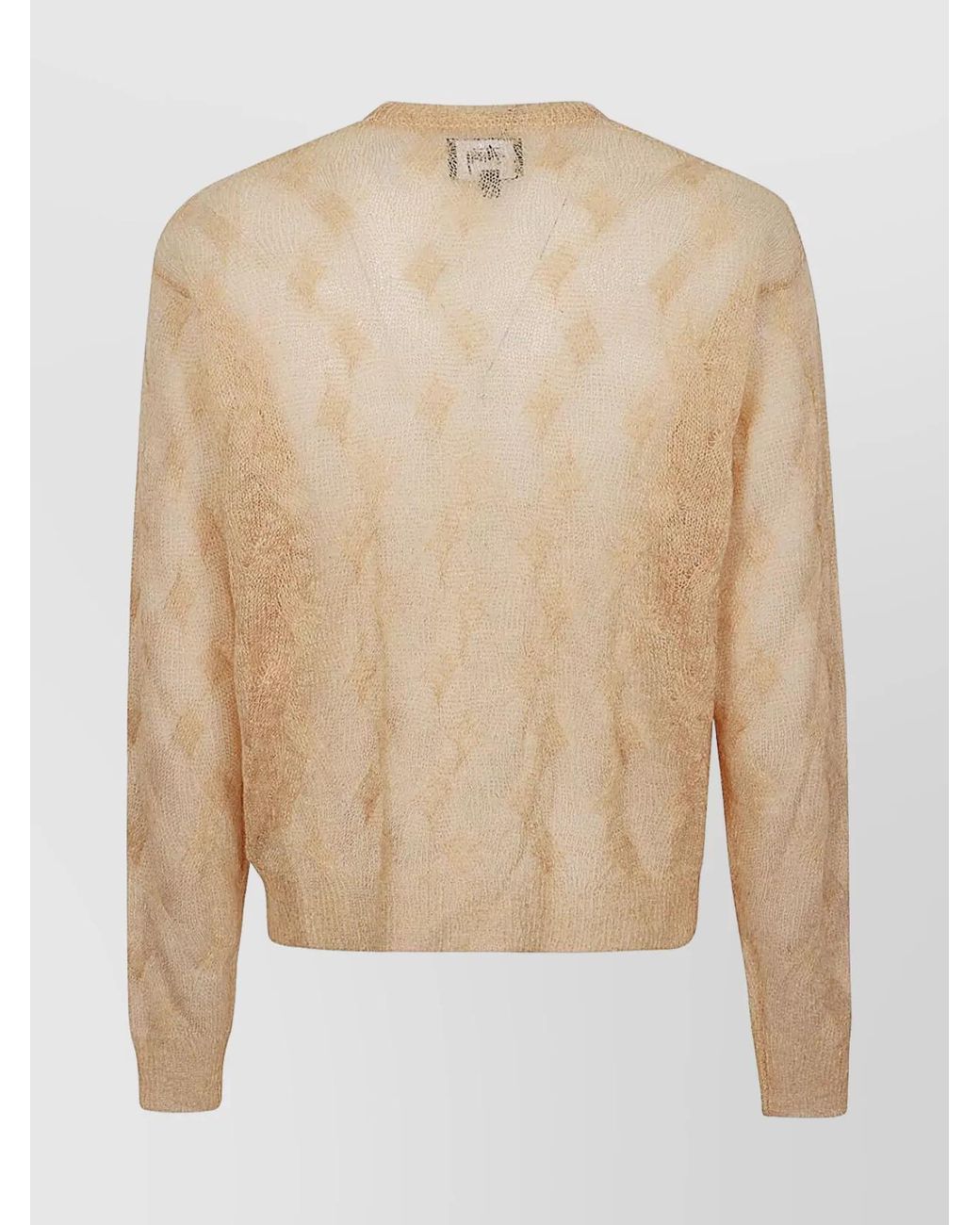 Stussy Natural Wool Blend Crew Neck Jumper With Geometric Pattern for men