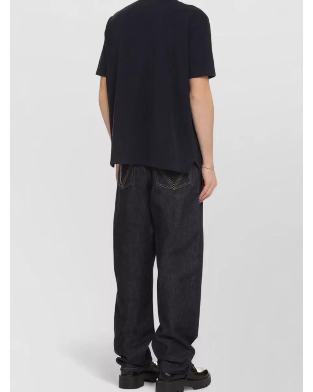 Bottega Veneta Black Short Sleeve Cotton Polo Shirt for men