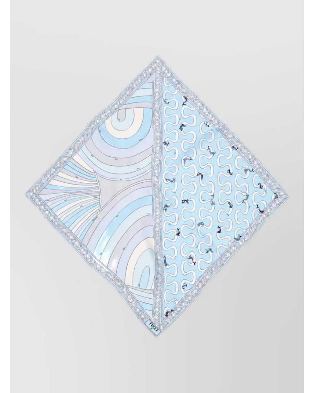 Emilio Pucci Blue Printed Silk Foulard