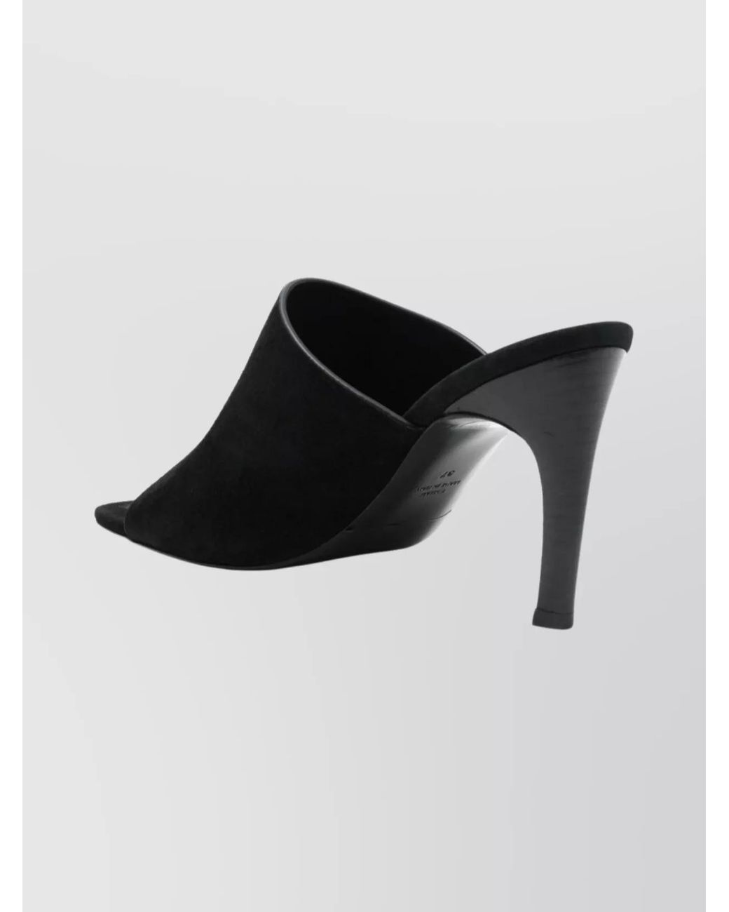 Totême Black Leather Velvet Mules