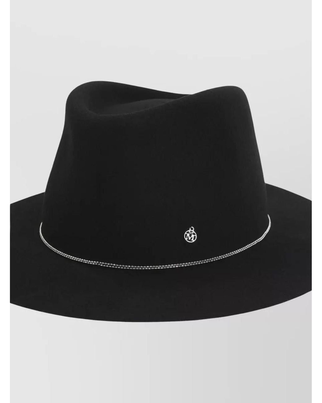 Maison Michel Black Wool Fedora Hat
