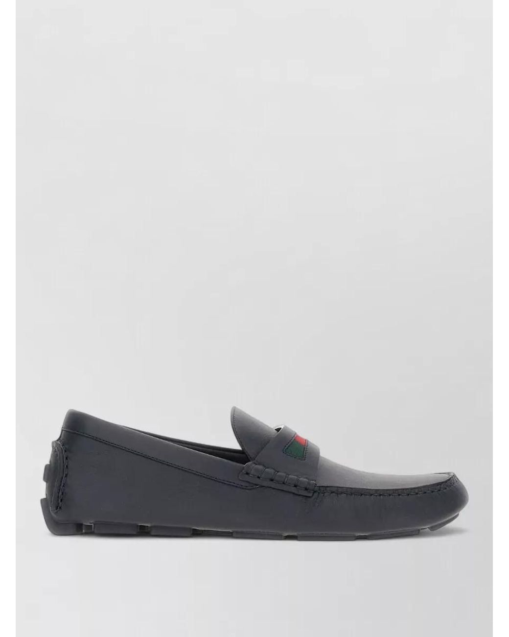 Gucci Gray Leather Driver Loafers for men