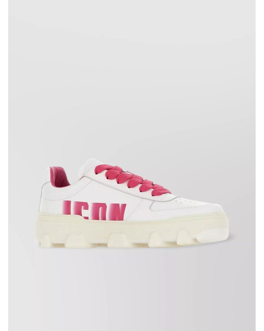 DSquared² Pink Leather Low-Top Sneakers