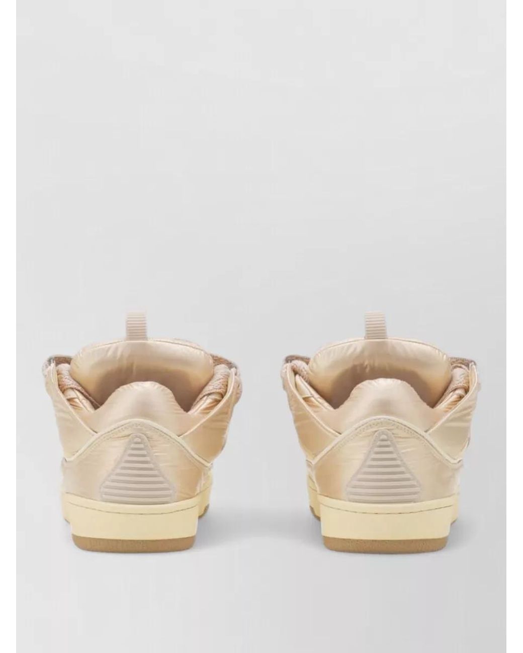 Lanvin Natural Nylon Leather High-Top Sneakers