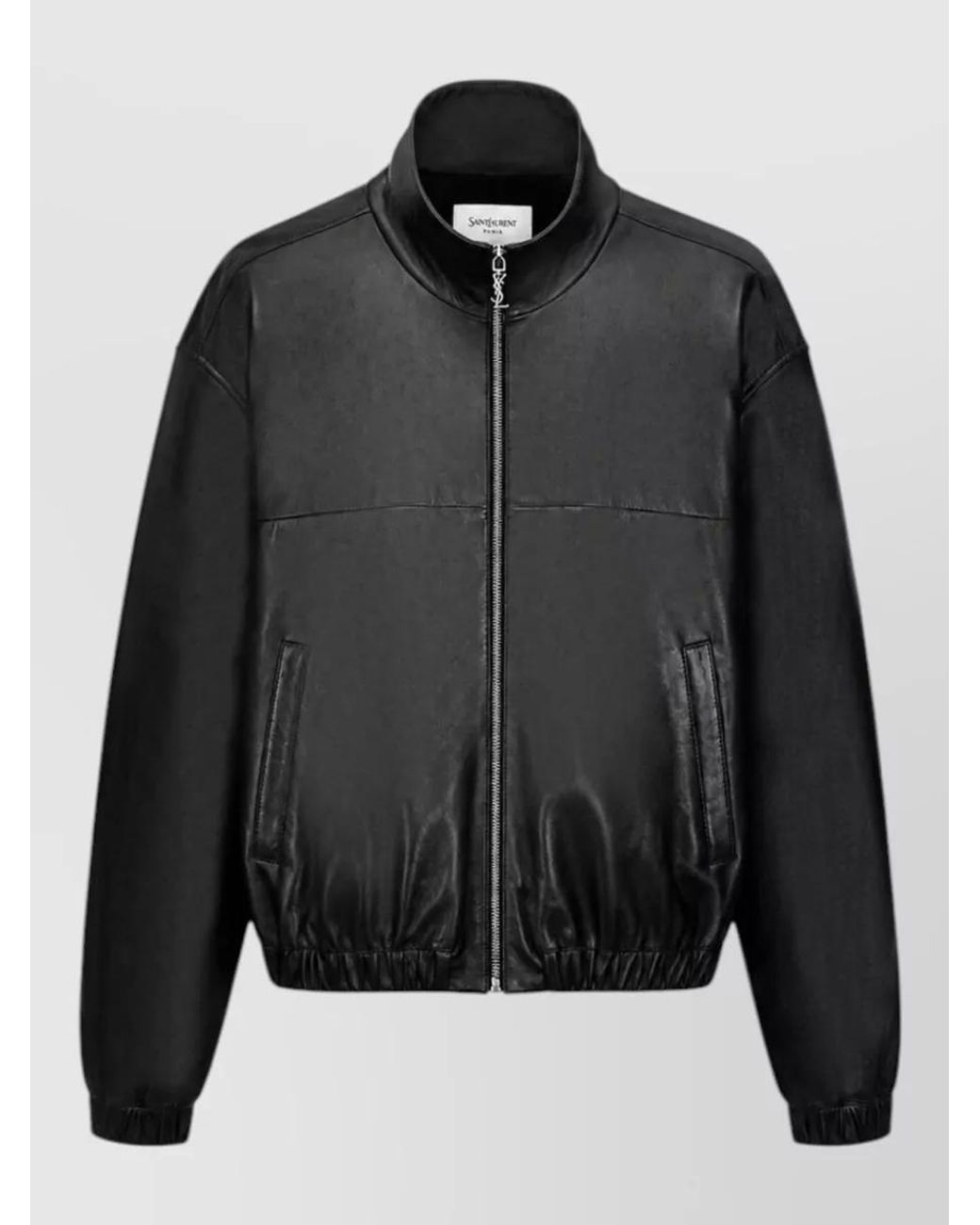 Saint Laurent Black Cassandre Lambskin Jacket for men