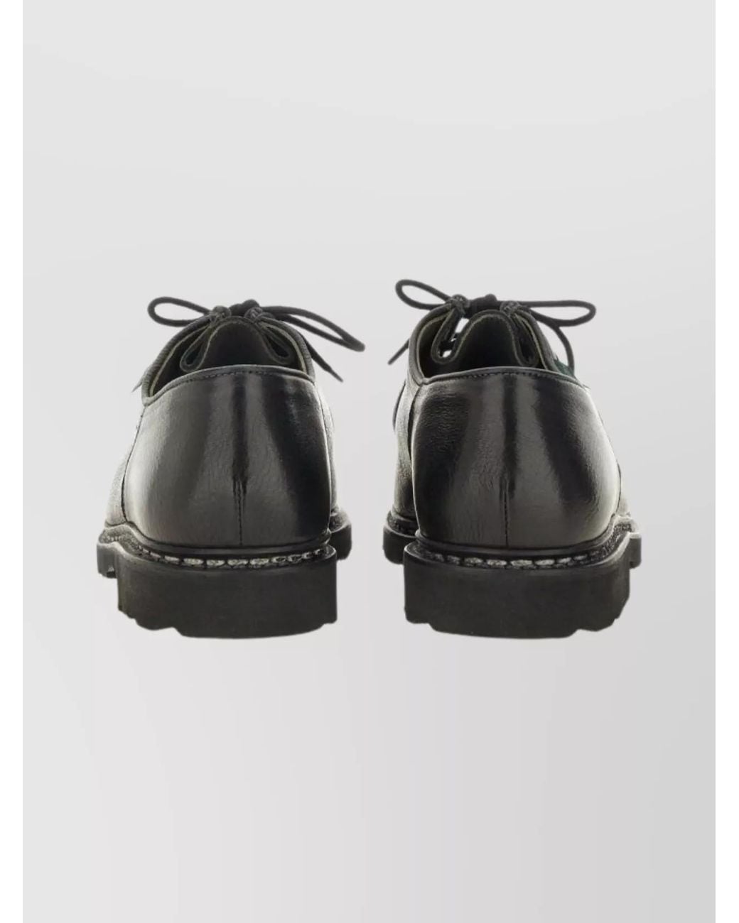 Paraboot Black Leather Lace-Up Shoes for men
