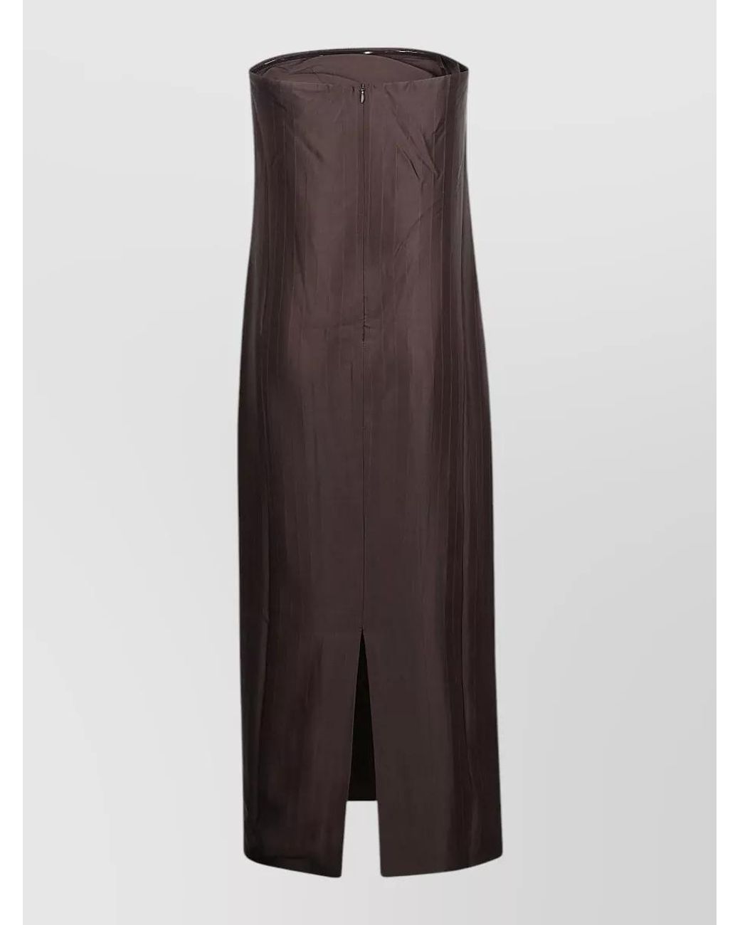 Loulou de Saison Brown Striped Off-The-Shoulder Sleeveless Midi Dress