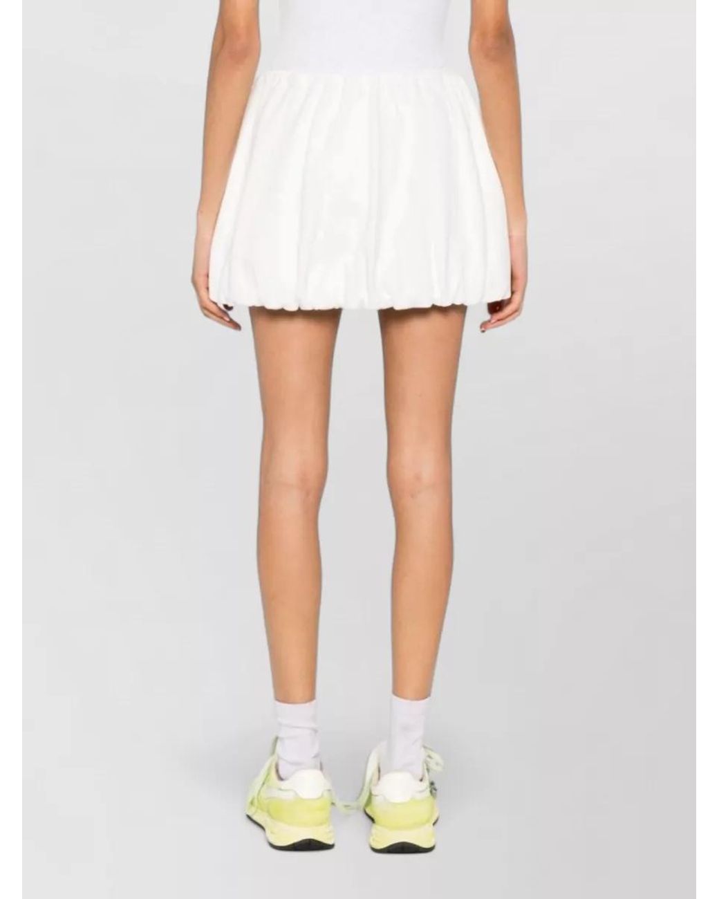 DUNST White Gathered Mini Skirt