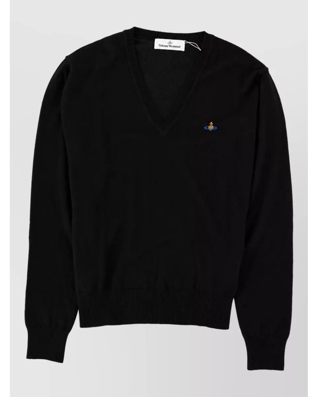 Vivienne Westwood Black Cashmere V-Neck Jumper for men