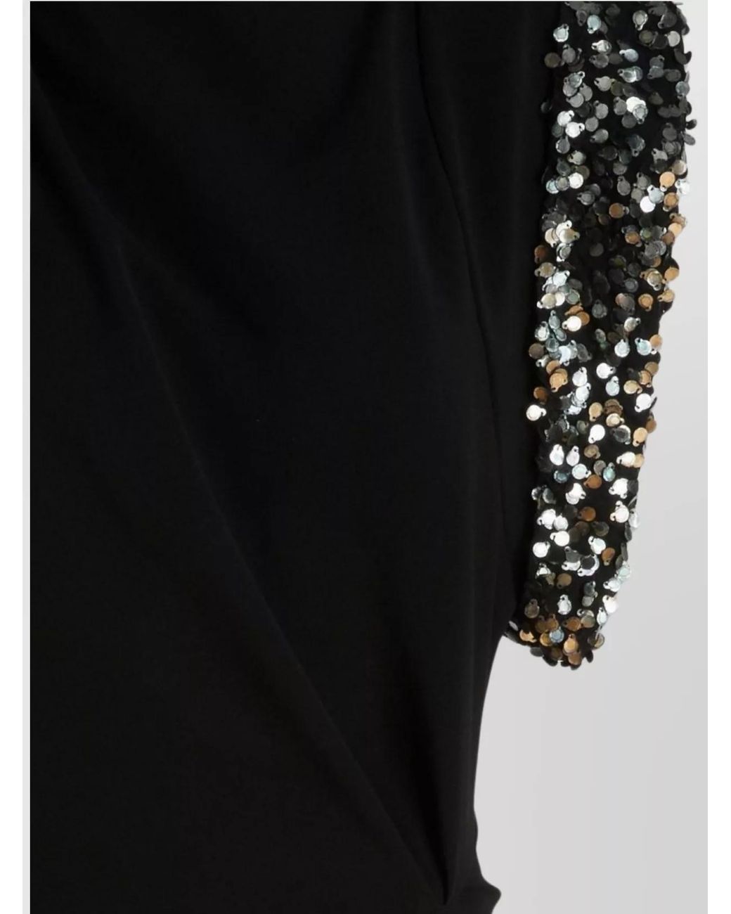 Isabel Marant Black Sequin-Embellished Asymmetric Midi Dress