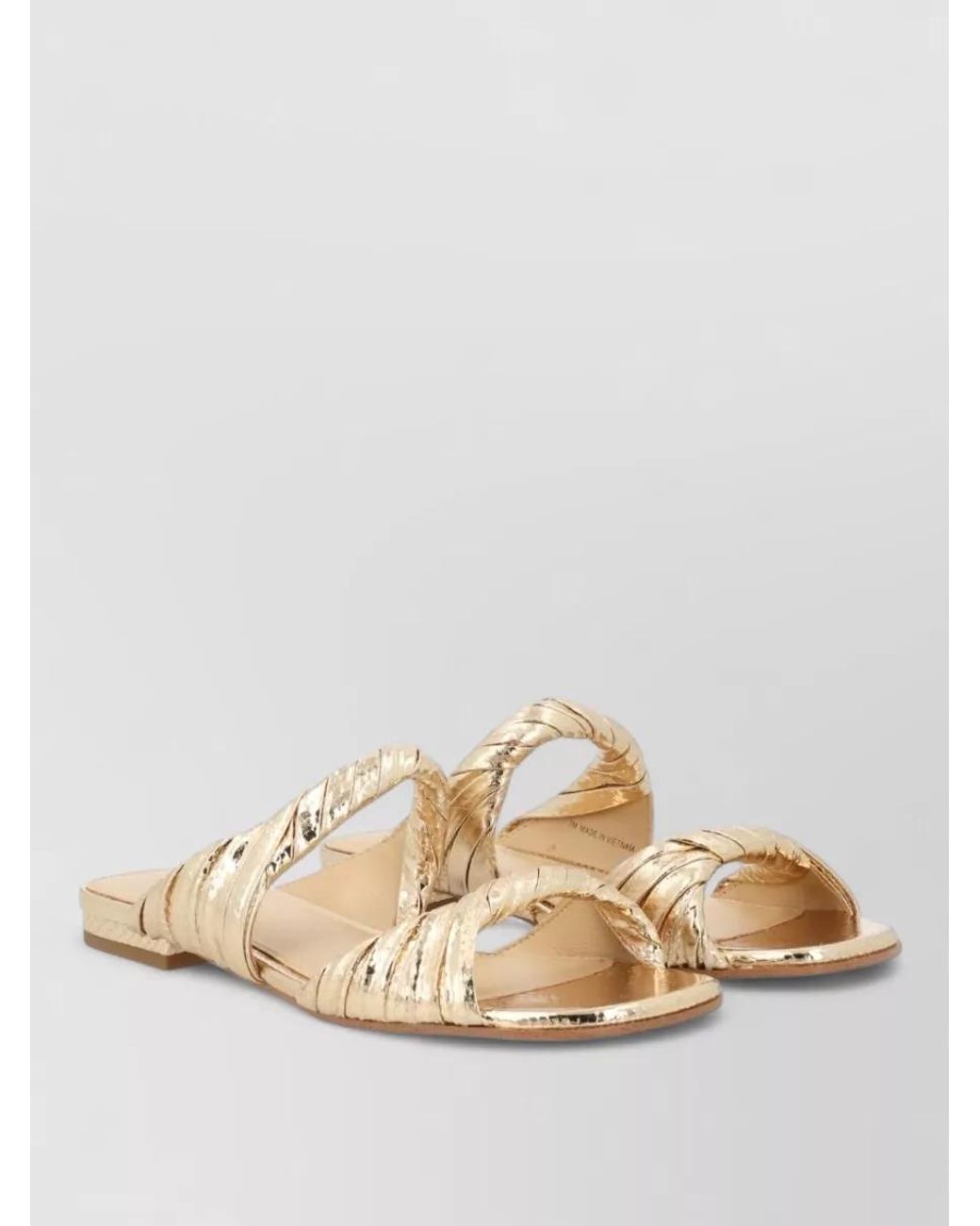 Michael Kors Natural Metallic Leather Sandals