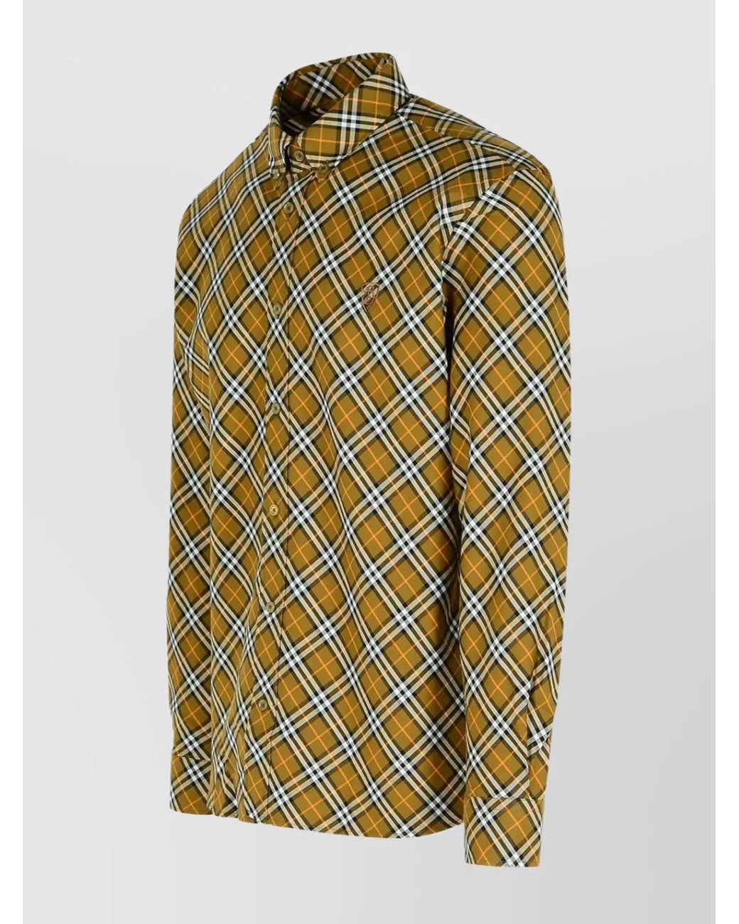 Burberry Orange Checked Shirt for men