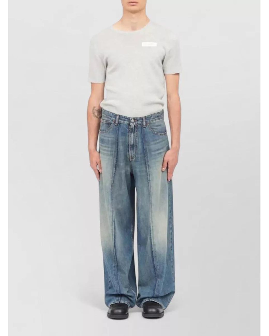 MM6 by Maison Margiela Blue Denim Wide-Leg Jeans for men