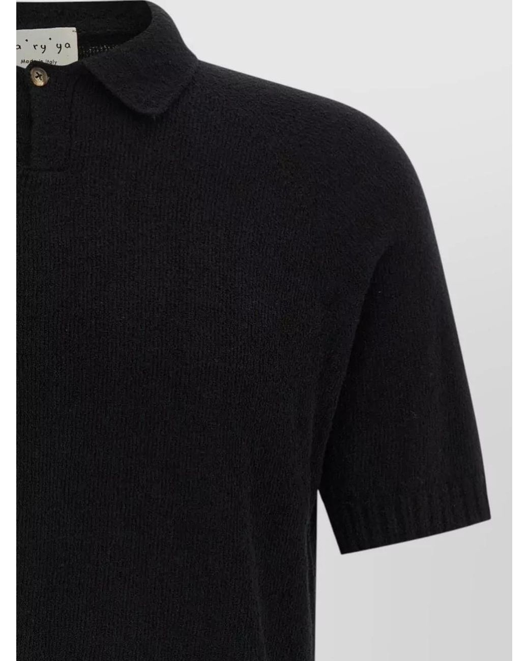 Ma'ry'ya Black Textured Polo Shirt for men