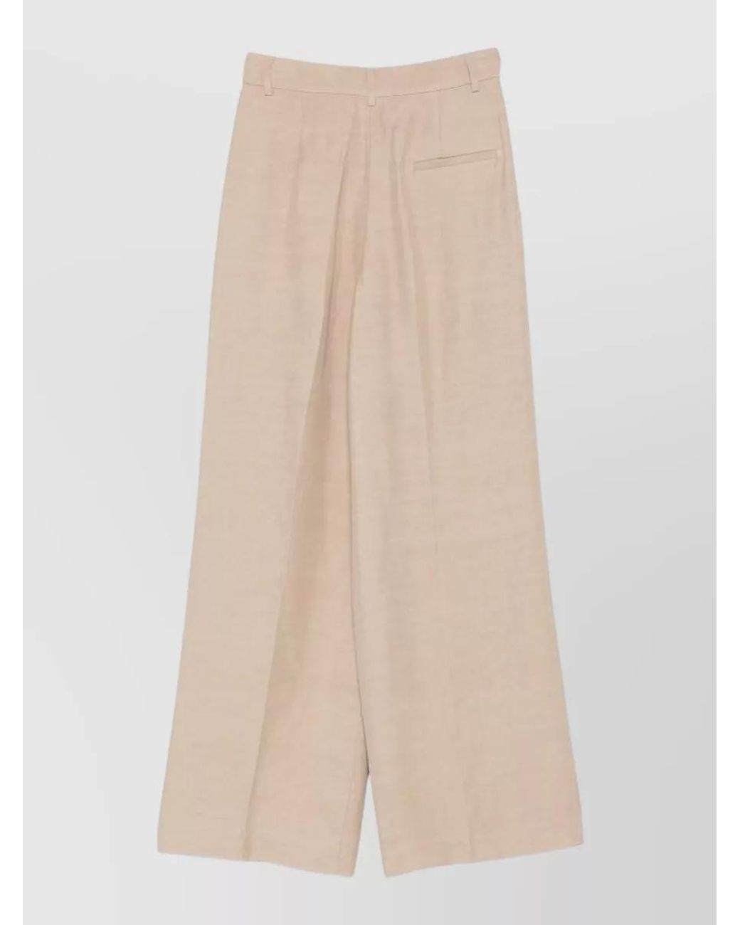 Fay Natural Pleated Wide-Leg Trousers