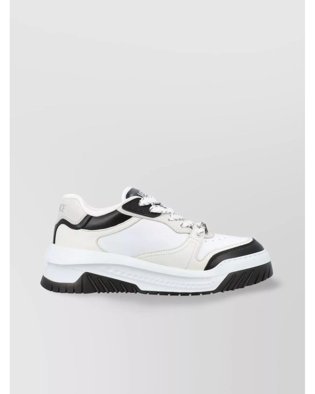 Versace Metallic Leather Low-Top Sneakers for men