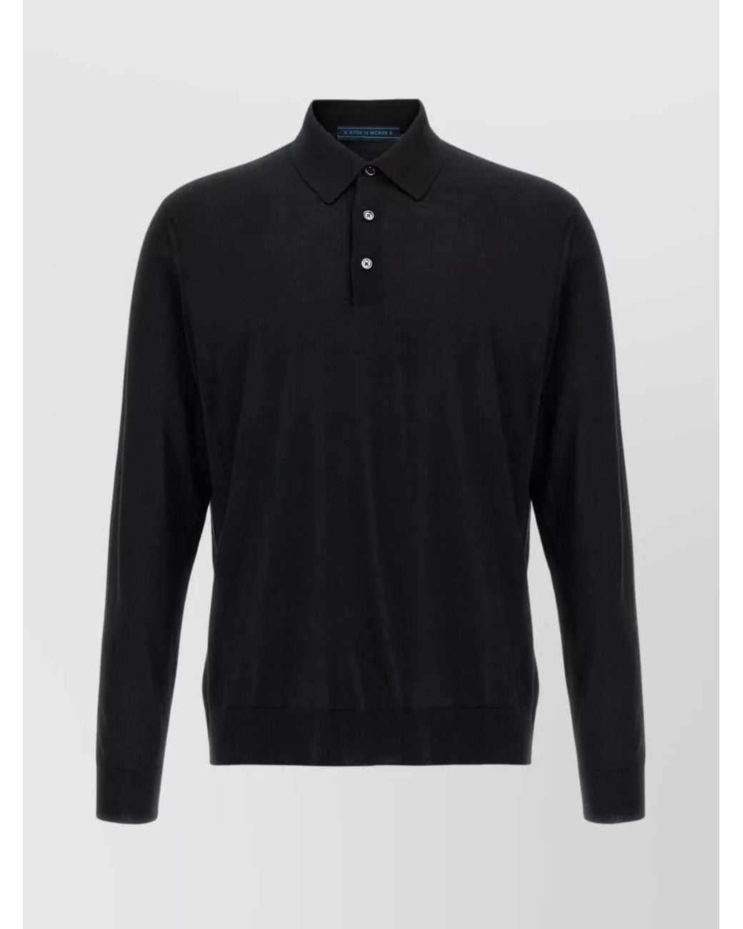 Kiton Blue Wool Polo Shirt for men